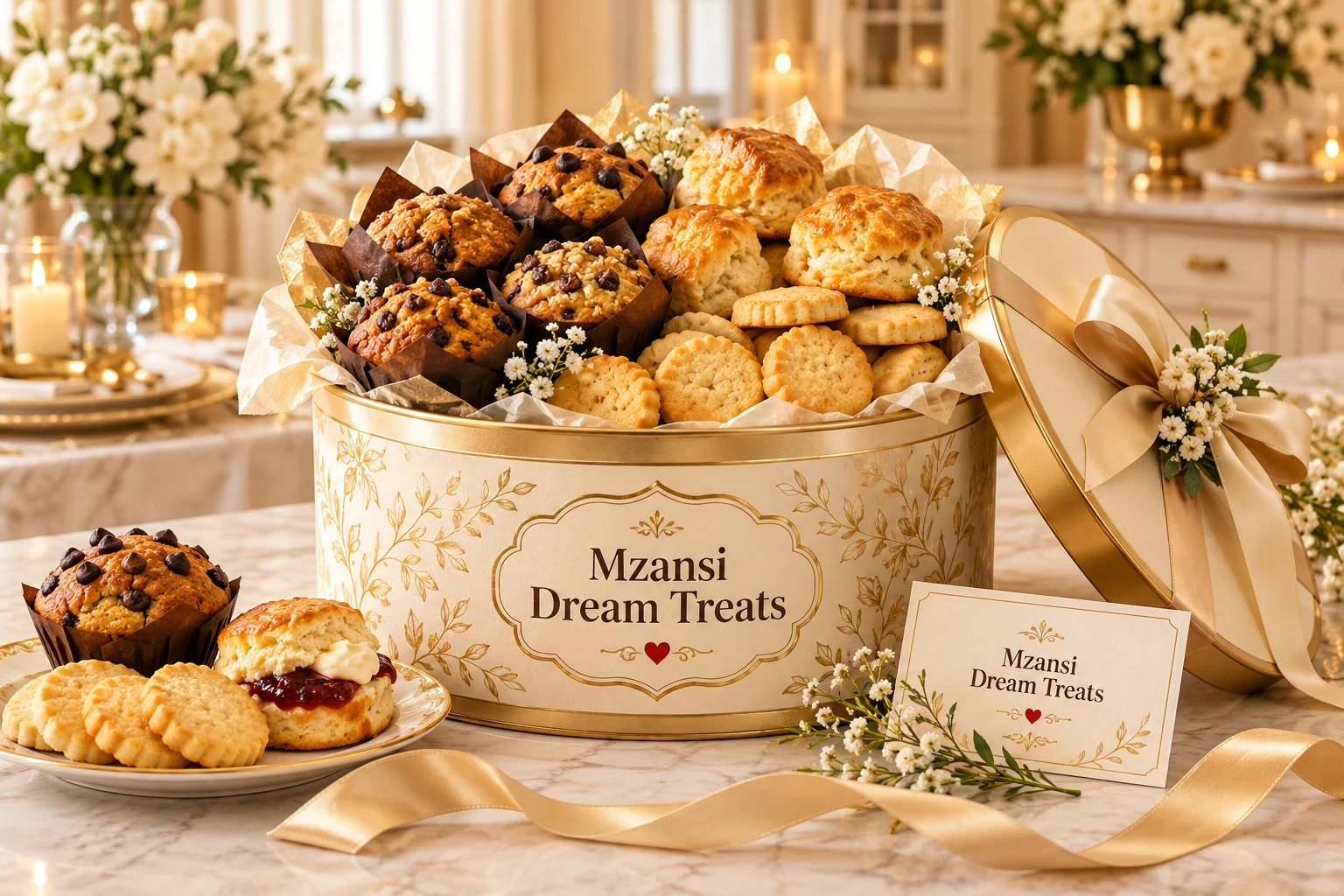 Illustrative branded presentation concept for Wedding Sweet Table