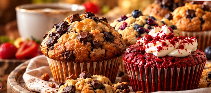 A warm table of baked treats